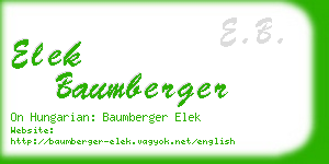 elek baumberger business card